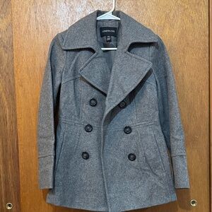 London Fog Charcoal Double-Breasted Coat